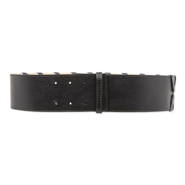 Worth New York Carob Navy Whipstitch Belt