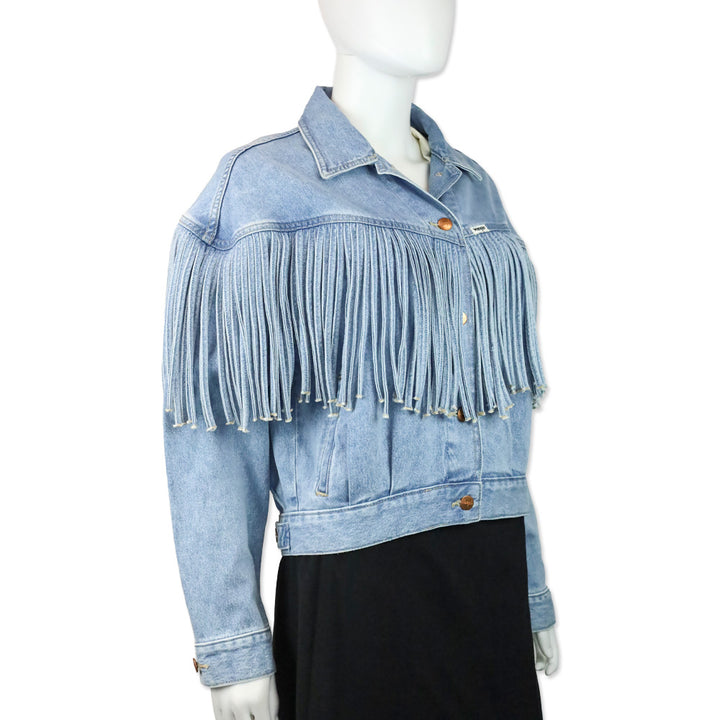 Wrangler Light Denim Throwback Fringe Jacket