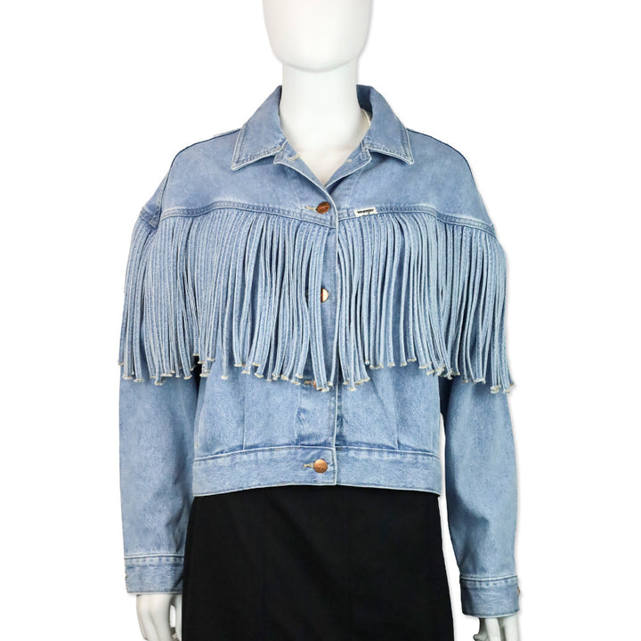 Wrangler Light Denim Throwback Fringe Jacket
