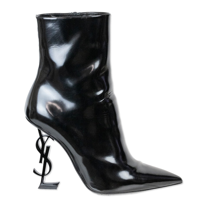 Saint Laurent Black Patent Leather Opyum Ankle Booties