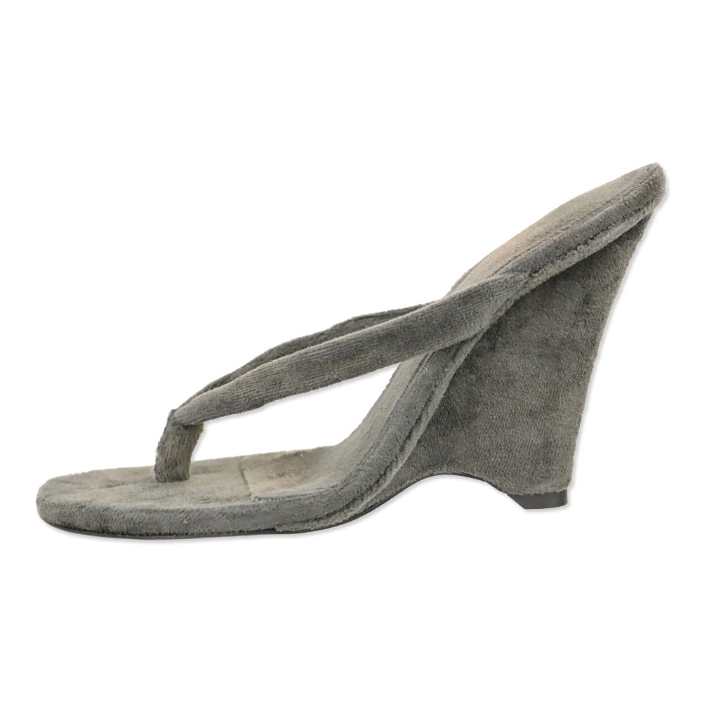 Yeezy Season 8 Core Terry Cloth 100mm Wedge Thong Sandal