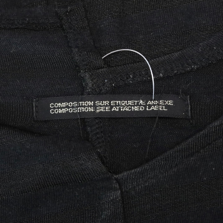 Yohji Yamamoto Black Striped Asymmetric Distressed Long Shirt