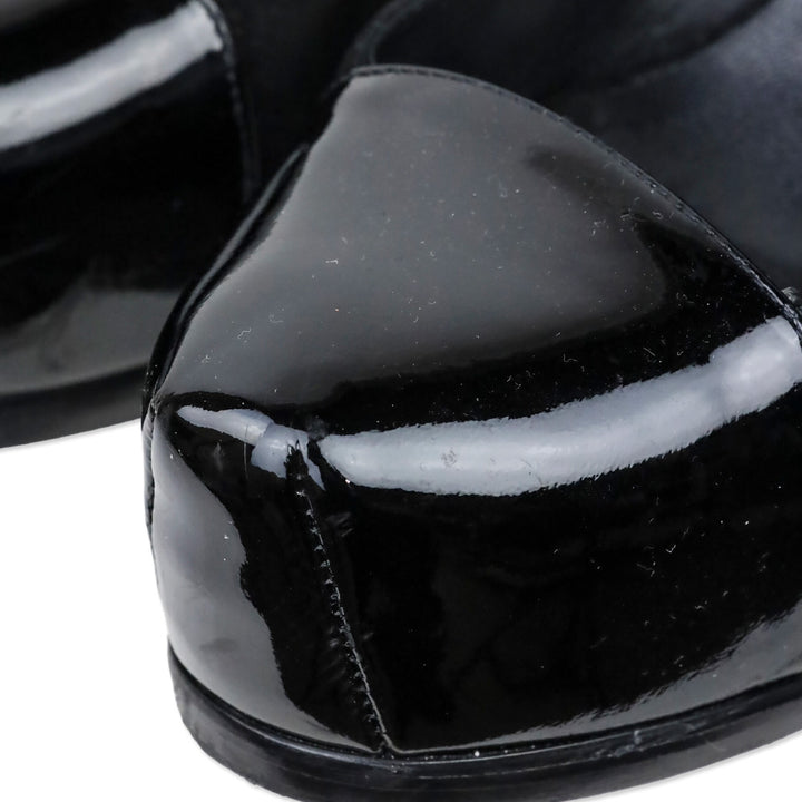 Yves Saint Lauren Black Suede and Patent Leather Cap-Toe Tribtoo 80 Pumps