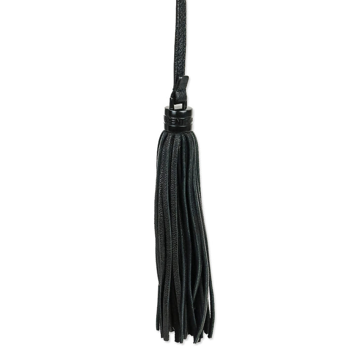 Yves Saint Laurent Black Lambskin Logo Lou Camera Bag with Tassel