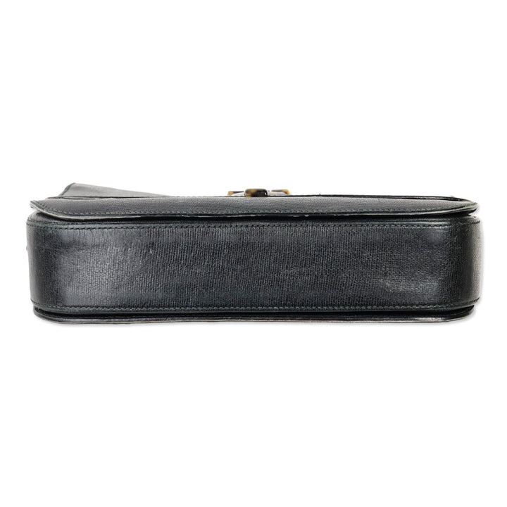 Yves Saint Laurent Black Leather Tortoiseshell Medium ChYc Flap Bag