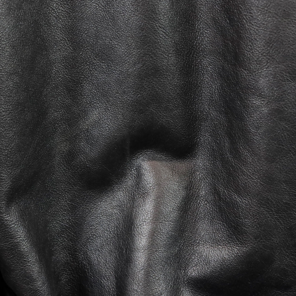 Yves Saint Laurent Black Leather Wool Lined High Collar Belted Coat