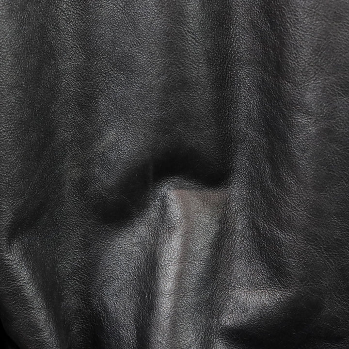 Yves Saint Laurent Black Leather Wool Lined High Collar Belted Coat