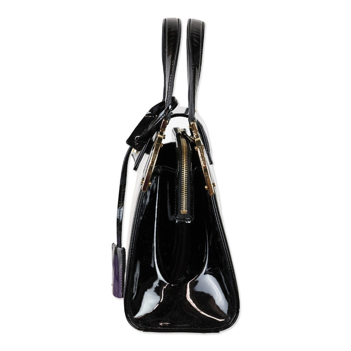 Yves Saint Laurent Black Patent Leather Medium Uptown Bag