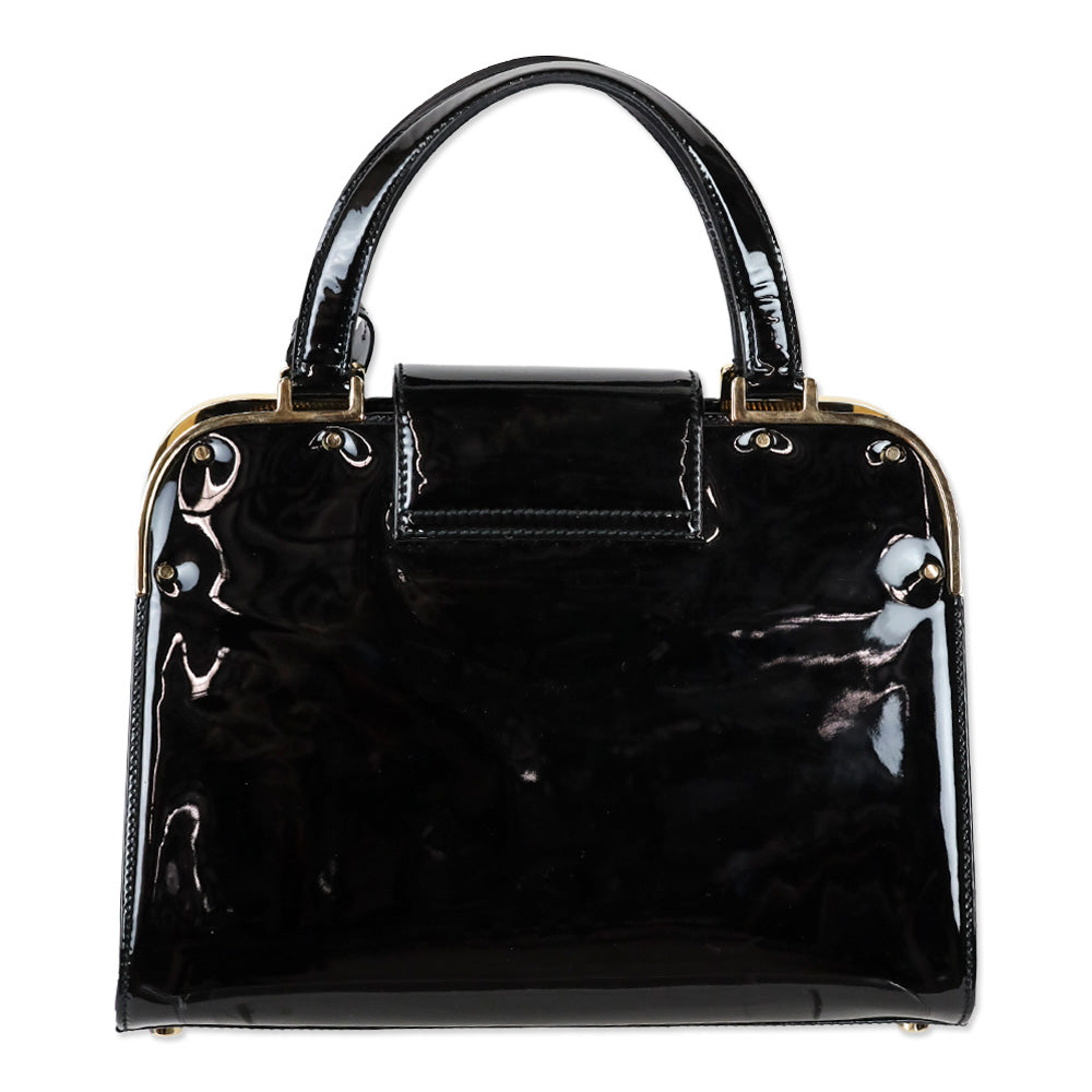 Yves Saint Laurent Black Patent Leather Medium Uptown Bag