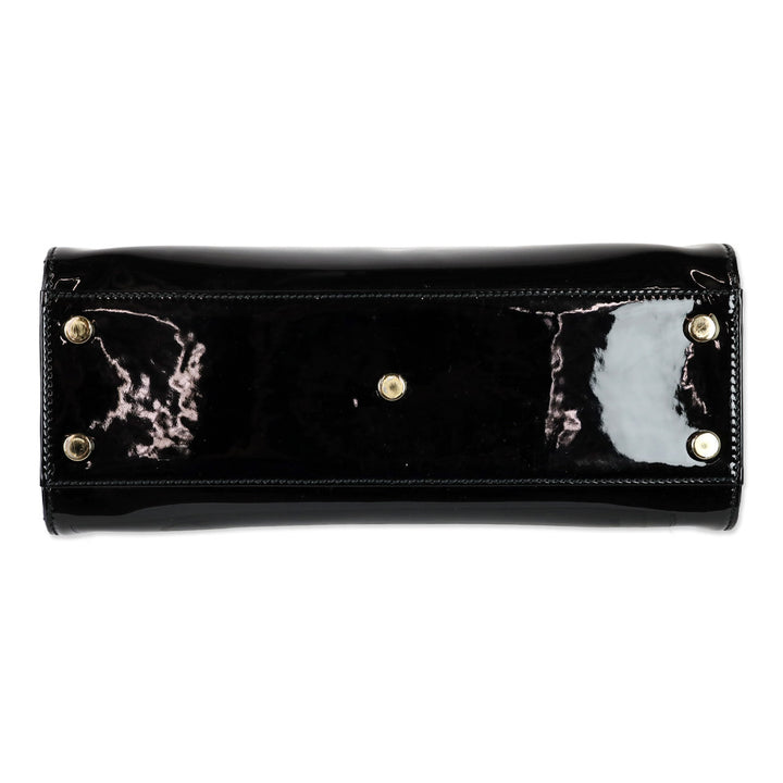 Yves Saint Laurent Black Patent Leather Medium Uptown Bag