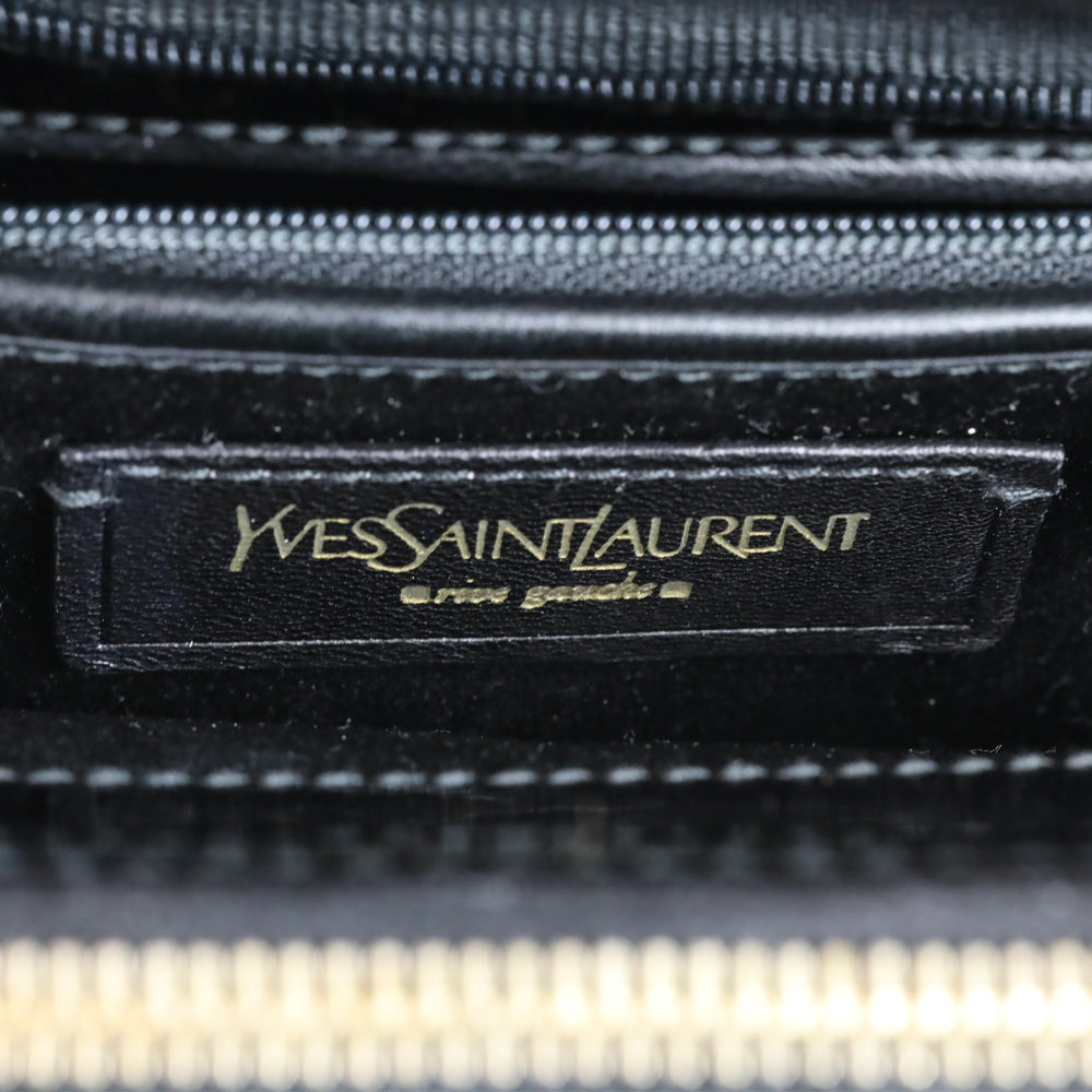 Yves Saint Laurent Black Patent Leather Medium Uptown Bag