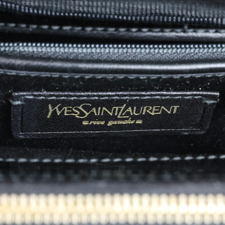 Yves Saint Laurent Black Patent Leather Medium Uptown Bag