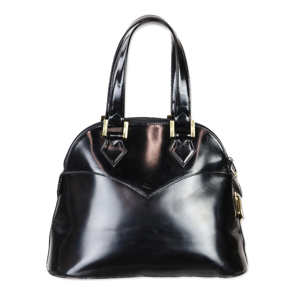 Yves Saint Laurent Black Patent Leather Satchel