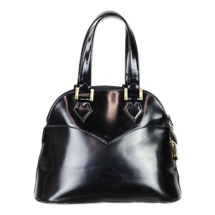 Yves Saint Laurent Black Patent Leather Satchel