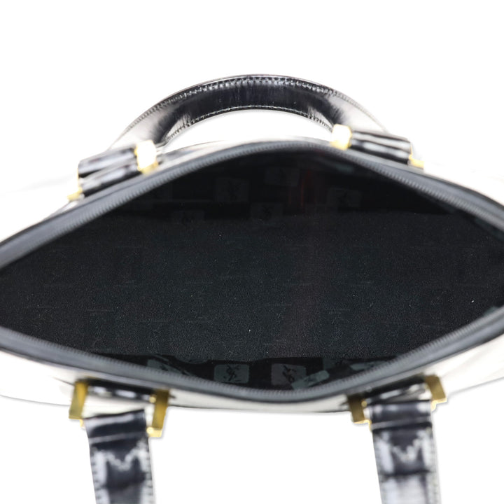 Yves Saint Laurent Black Patent Leather Satchel