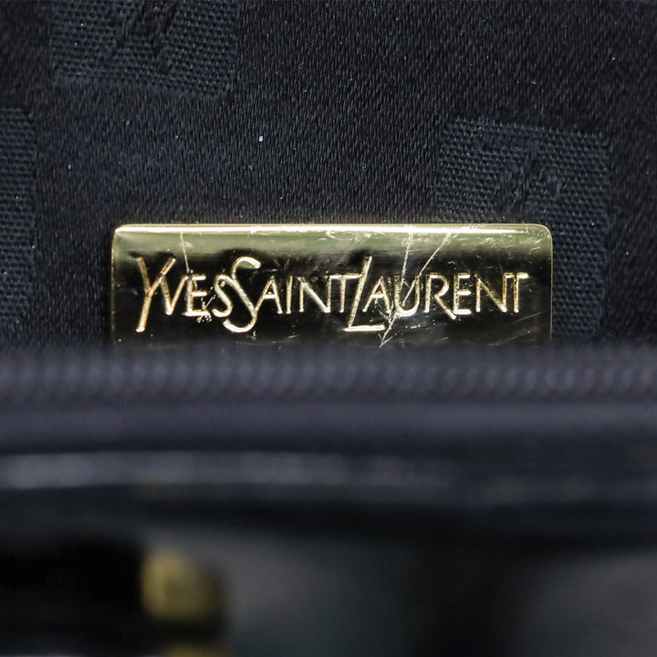 Yves Saint Laurent Black Patent Leather Satchel