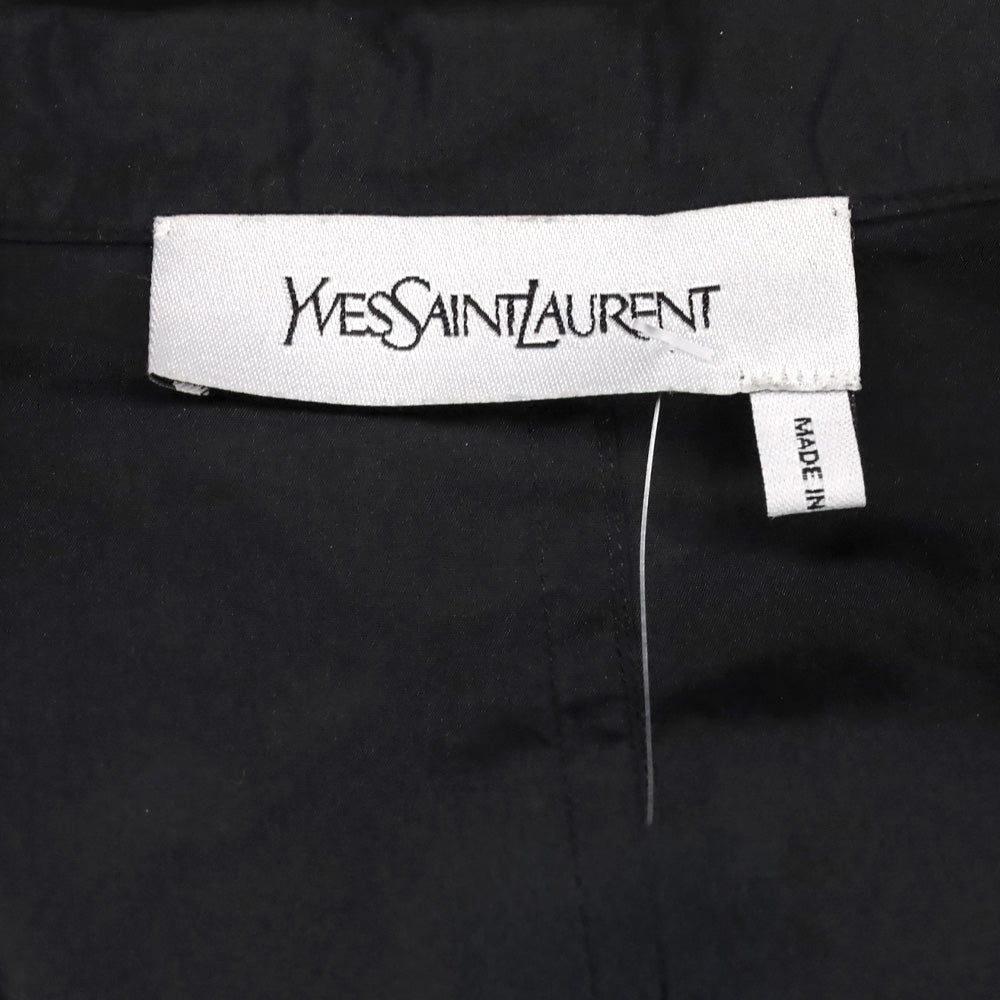 Yves Saint Laurent Black Silk Sleeveless Collared Top
