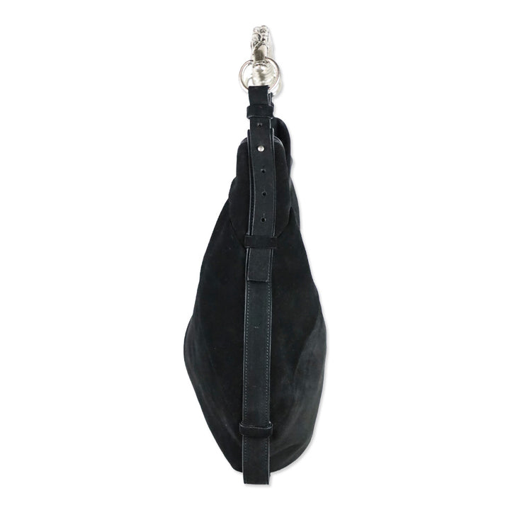 Yves Saint Laurent Black Suede Mombasa Horn Bag