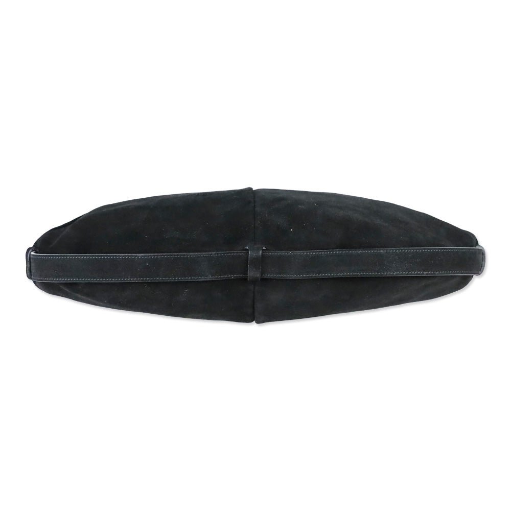 Yves Saint Laurent Black Suede Mombasa Horn Bag