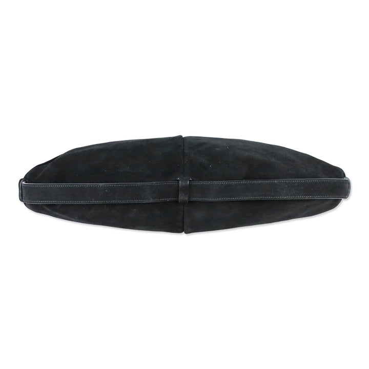 Yves Saint Laurent Black Suede Mombasa Horn Bag