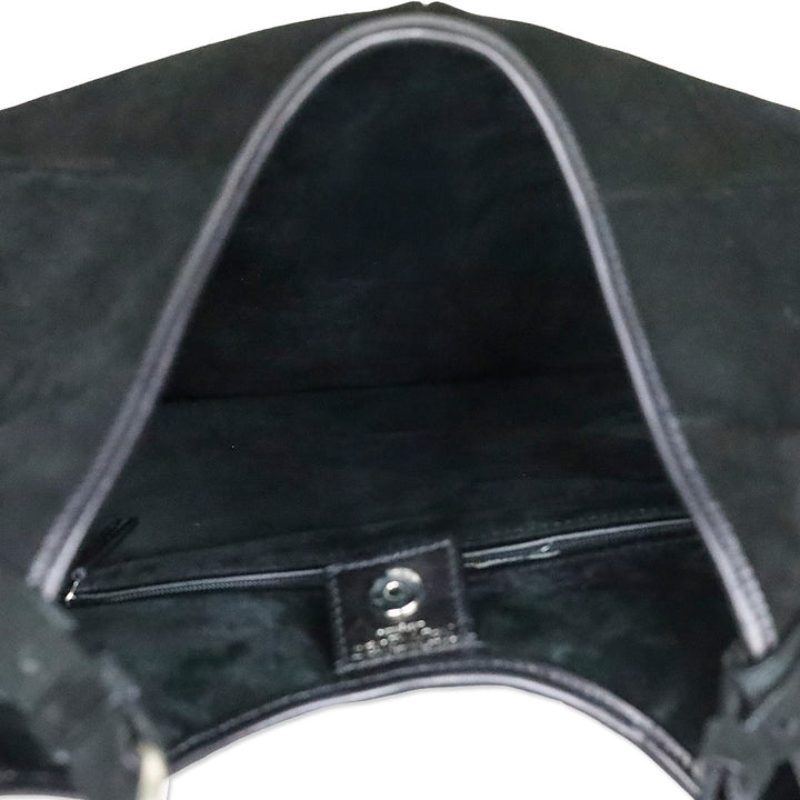 Yves Saint Laurent Black Suede Mombasa Horn Bag