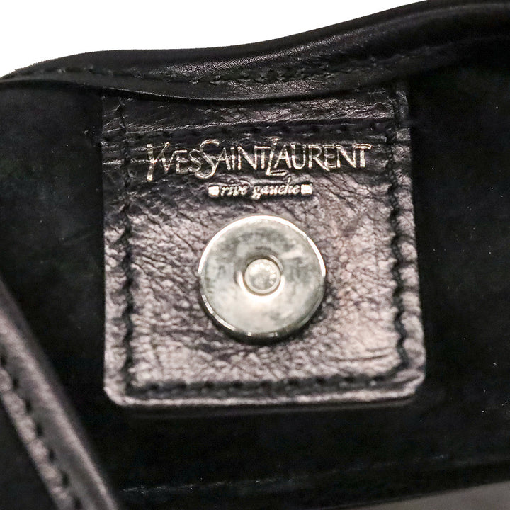 Yves Saint Laurent Black Suede Mombasa Horn Bag