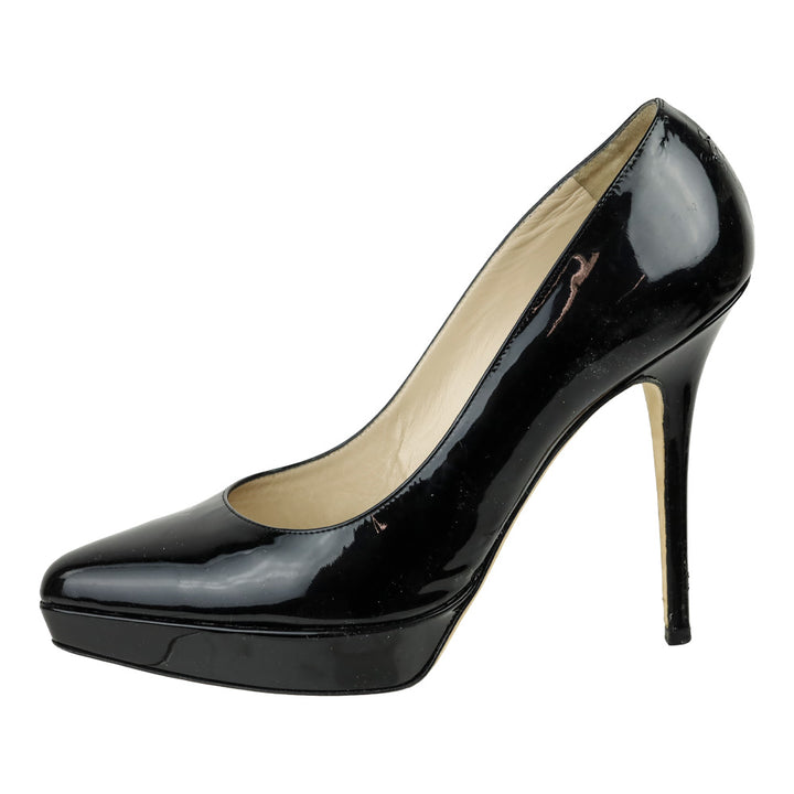 Yves Saint Laurent Black Vitello Vernice Soft Lauren 100 Pump