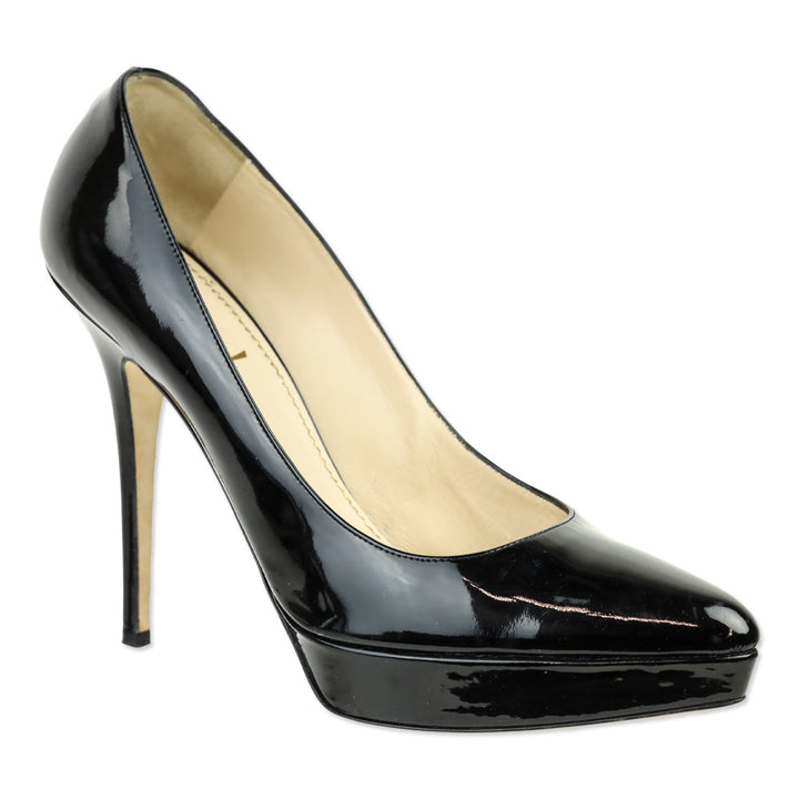 Yves Saint Laurent Black Vitello Vernice Soft Lauren 100 Pump