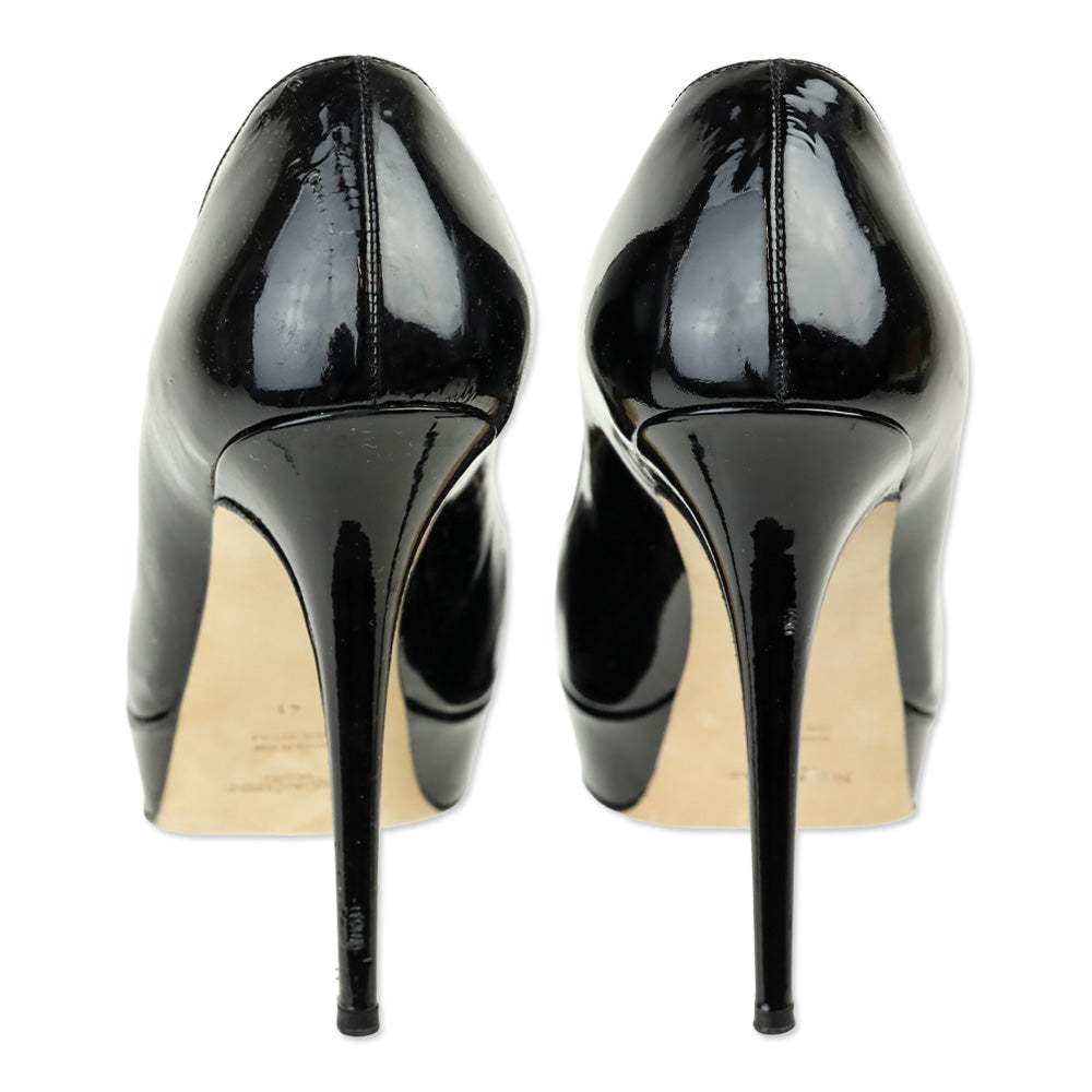 Yves Saint Laurent Black Vitello Vernice Soft Lauren 100 Pump
