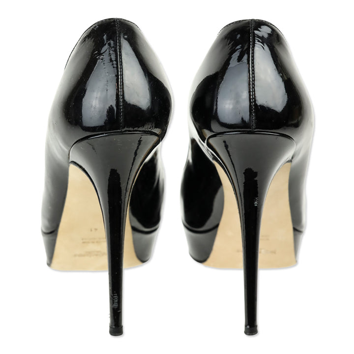 Yves Saint Laurent Black Vitello Vernice Soft Lauren 100 Pump