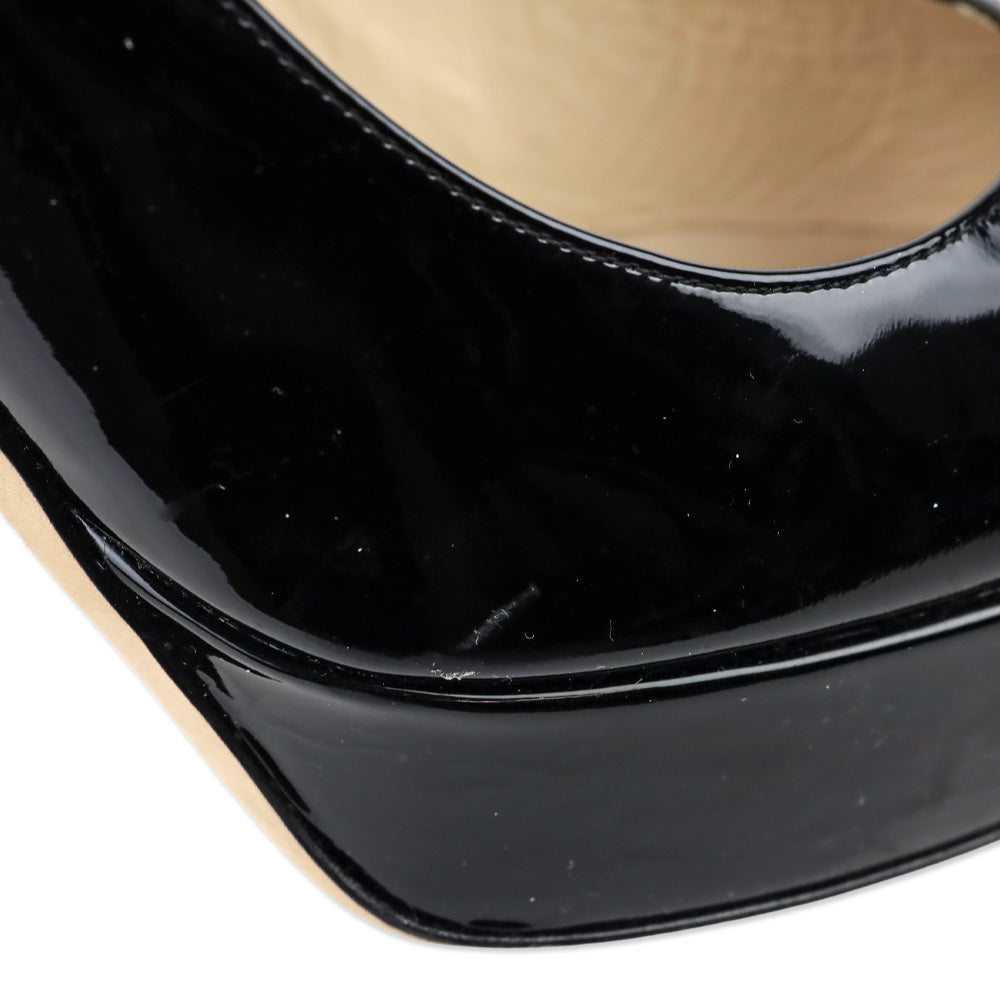 Yves Saint Laurent Black Vitello Vernice Soft Lauren 100 Pump
