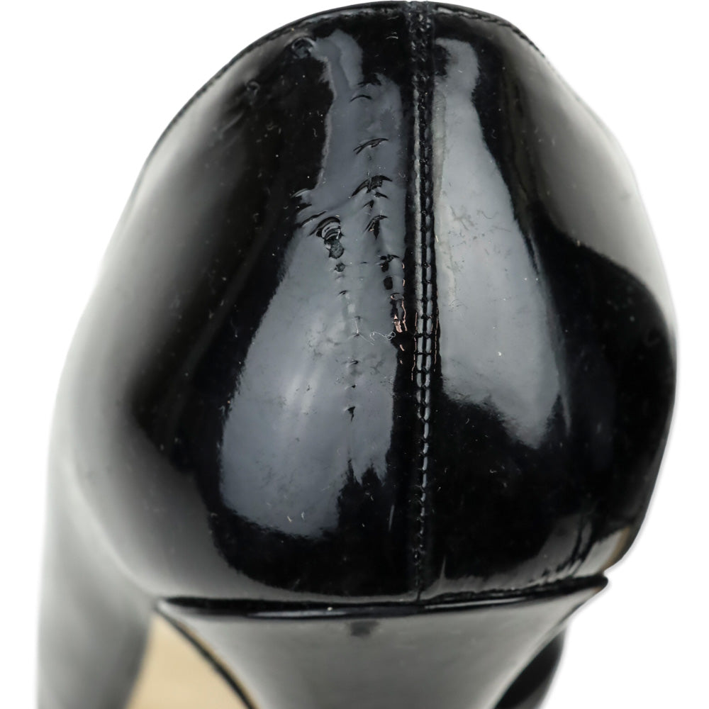 Yves Saint Laurent Black Vitello Vernice Soft Lauren 100 Pump