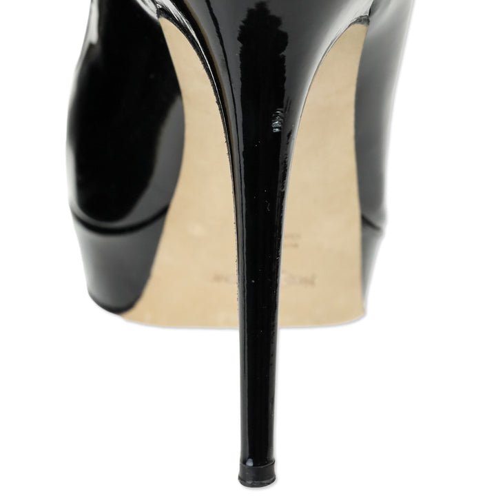 Yves Saint Laurent Black Vitello Vernice Soft Lauren 100 Pump