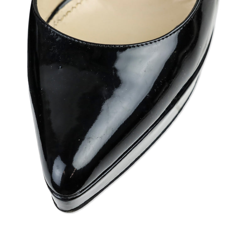Yves Saint Laurent Black Vitello Vernice Soft Lauren 100 Pump