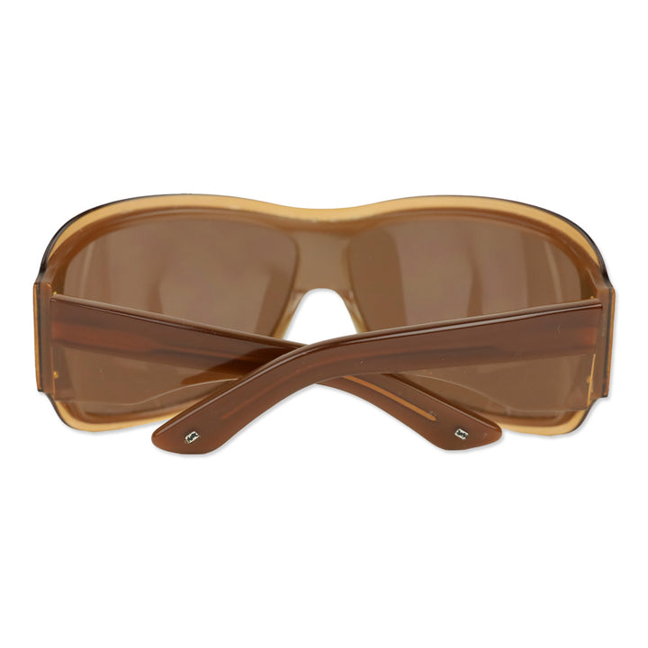 Yves Saint Laurent Brown Acetate Oversized Round Sunglasses