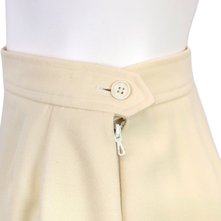 Yves Saint Laurent Cream Wool Midi Skirt