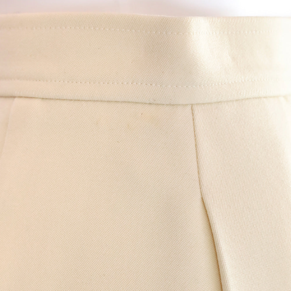 Yves Saint Laurent Cream Wool Midi Skirt