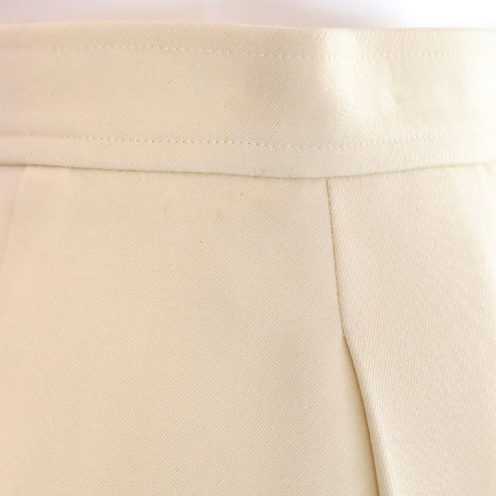 Yves Saint Laurent Cream Wool Midi Skirt