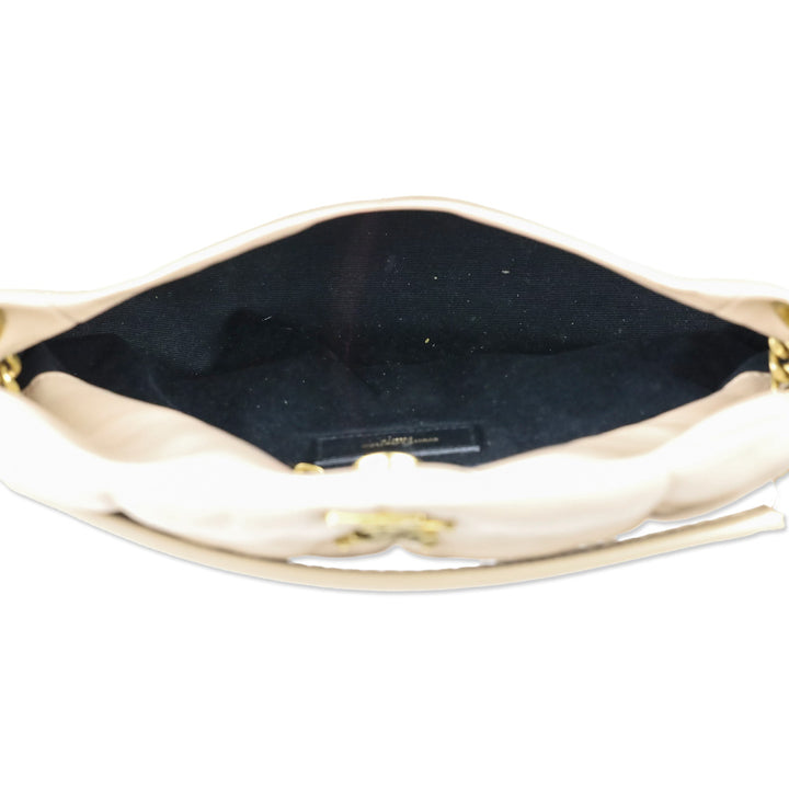 Yves Saint Laurent Dark Beige Quilted Nappa Leather LouLou Puffer Small Shoulder Bag