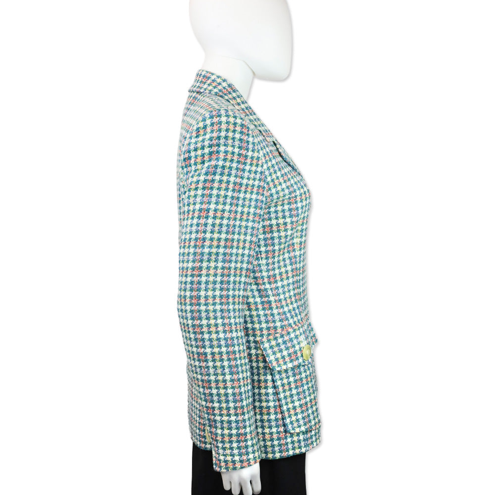 Yves Saint Laurent Encore Blue Multicolor Tweed Blazer
