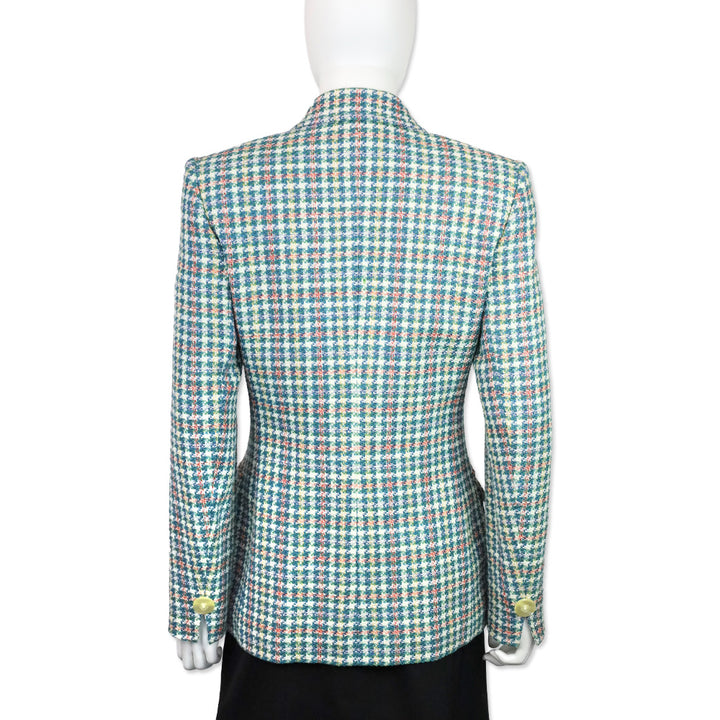 Yves Saint Laurent Encore Blue Multicolor Tweed Blazer
