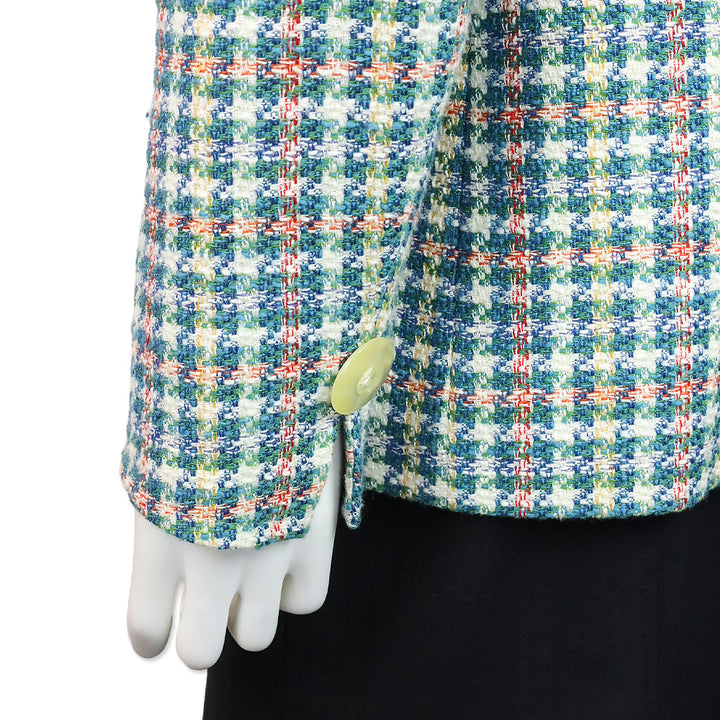 Yves Saint Laurent Encore Blue Multicolor Tweed Blazer