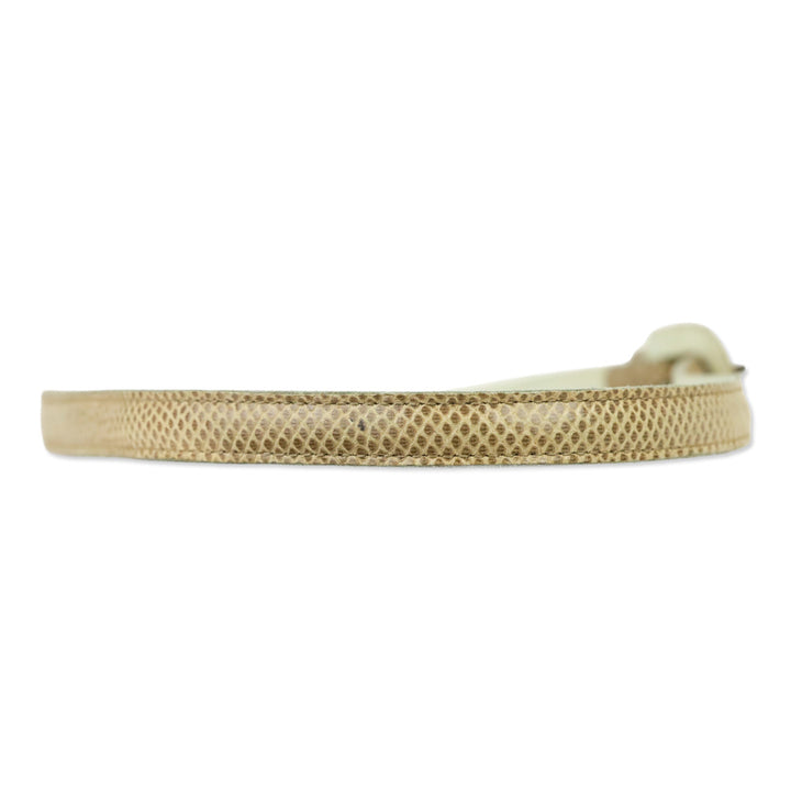 Yves Saint Laurent Thin Beige Snakeskin Belt