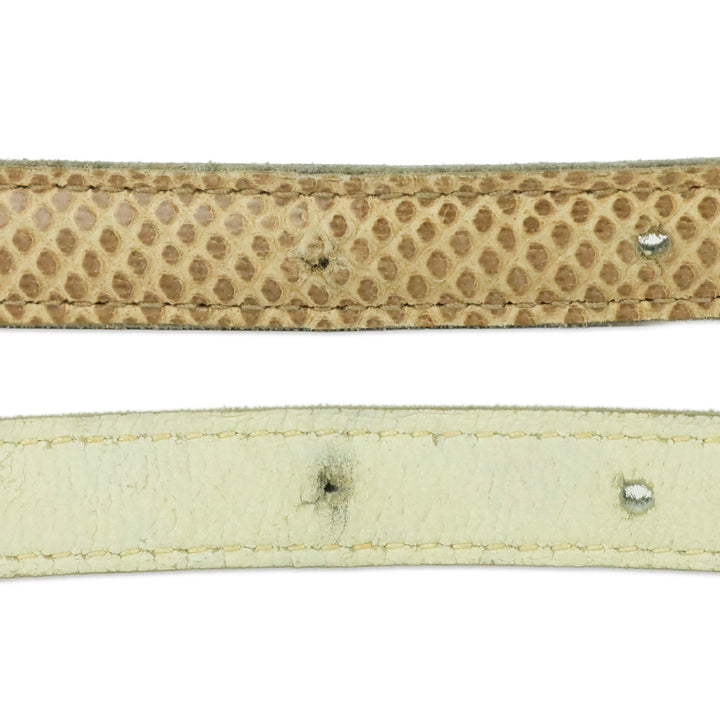Yves Saint Laurent Thin Beige Snakeskin Belt