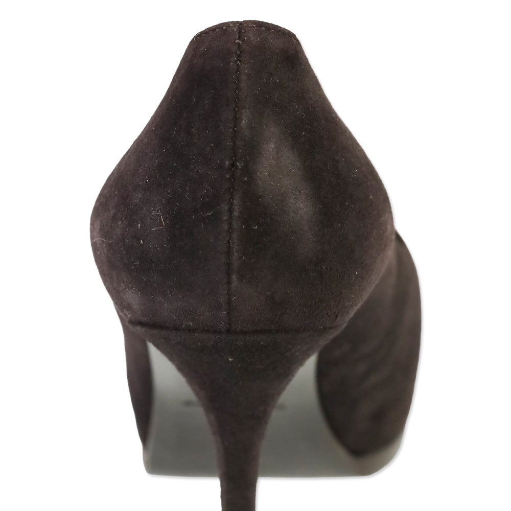 Yves Saint Laurent Tribtoo Brown Suede Platform Pump