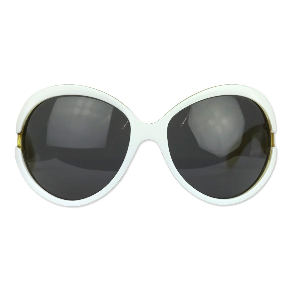 Yves Saint Laurent White/Clear Oversized Round Sunglasses