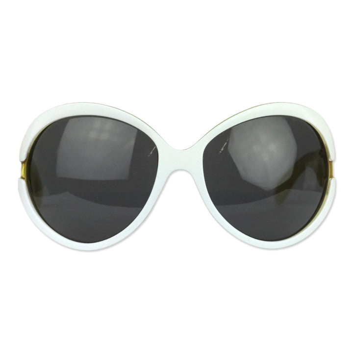 Yves Saint Laurent White/Clear Oversized Round Sunglasses