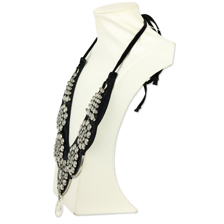 Yves Saint Laurent Rive Gauche by Tom Ford F/W 2002 Rock Crystal Black Velvet Choker Necklace