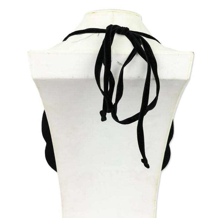 Yves Saint Laurent Rive Gauche by Tom Ford F/W 2002 Rock Crystal Black Velvet Choker Necklace