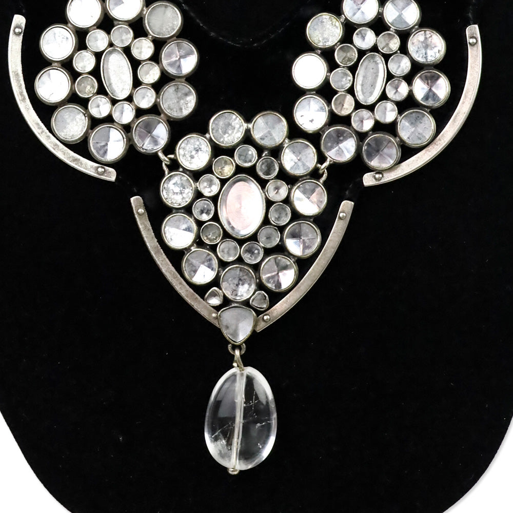 Yves Saint Laurent Rive Gauche by Tom Ford F/W 2002 Rock Crystal Black Velvet Choker Necklace